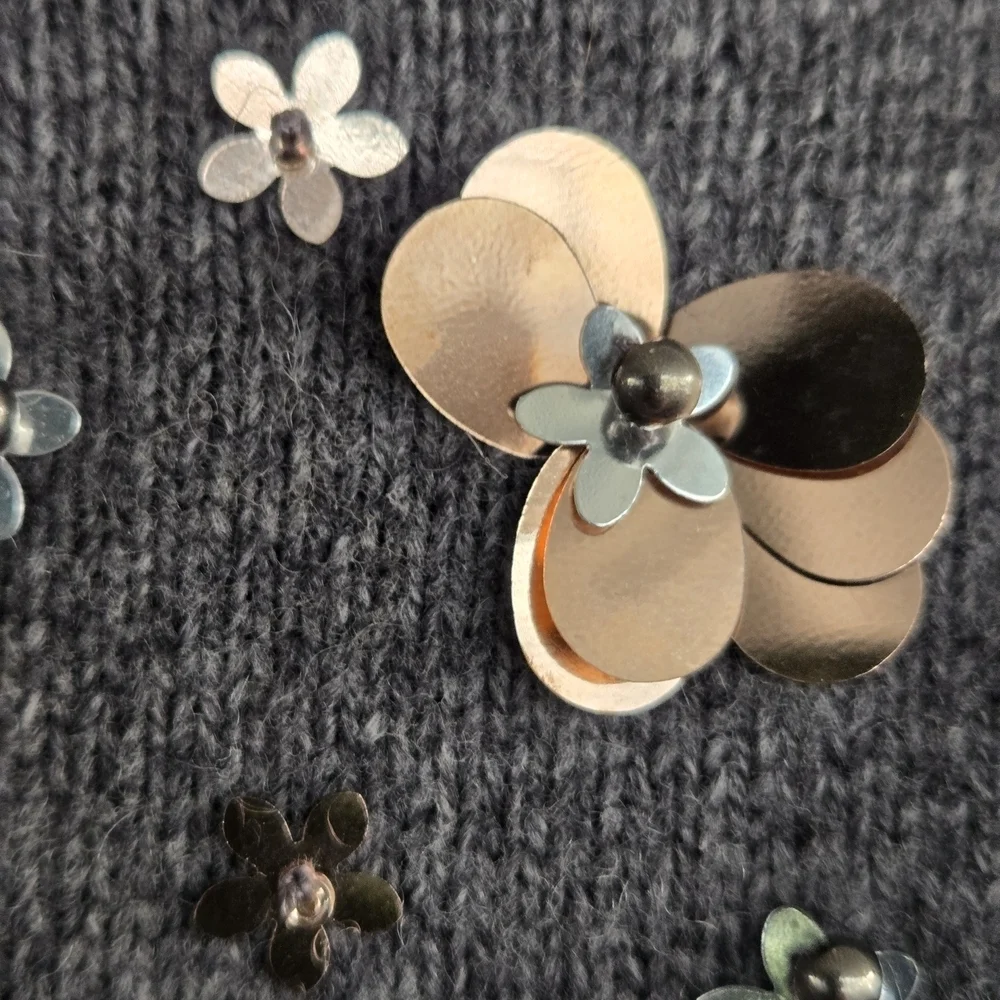 GAP Gray Kids Sweater with Floral Accents